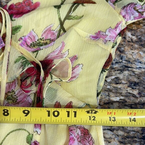 BB Dakota Botanical Bae Yellow Floral Print Long Sleeve Dress Size 0 - Picture 13 of 14